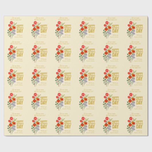 Fijne moederdag Wildbloemen voor onze moeder Cadeaupapier (Vlak)