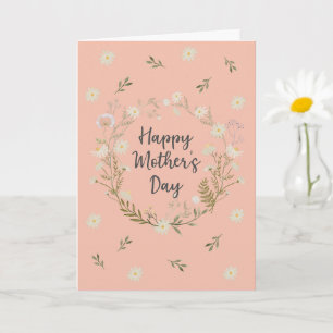 Fijne Moederdag Witte Bloem Groet  Kaart