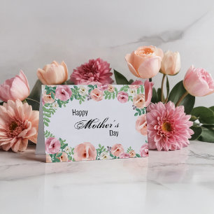 Fijne moeders Dag Pastel Pink Paper Flowers Kaart
