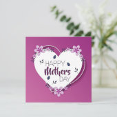 Fijne Moedersdag Feestdagenkaart (Staand voorkant)