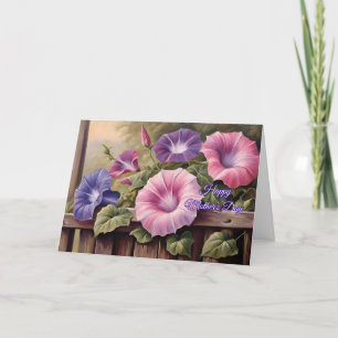Fijne Moedersdag Kleurrijke Morgenbloemen Bloemen Feestdagen Kaart