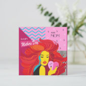 Fijne Moedersdag! Modern ontwerp & Wensen Tekst Kaart (Staand voorkant)