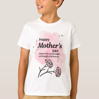 Fijne Moedersdag Roze Bloem Jongens T-Shirt