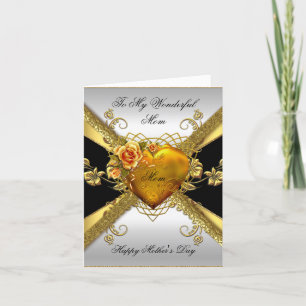 Fijne Moedersdag Rozen Gouden Hart Voeg Foto Toe 2 Kaart