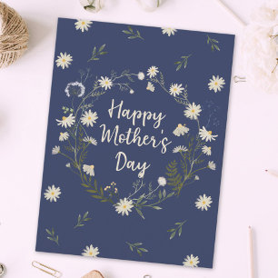 Fijne Moedersdag Witte Bloem Feestdagenkaart