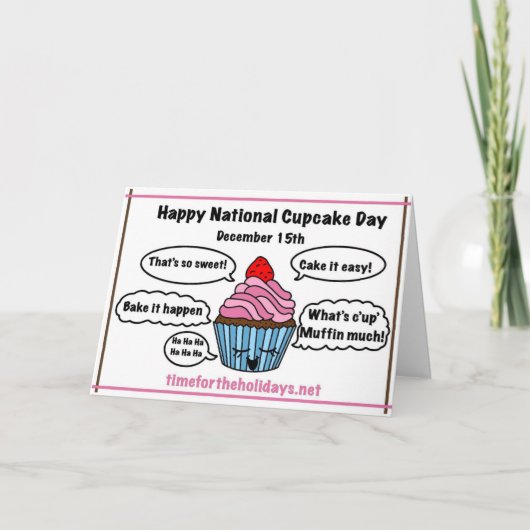 Fijne Nationale Cupcake Dag - Receptkaart Binnen Kaart (Voorkant)