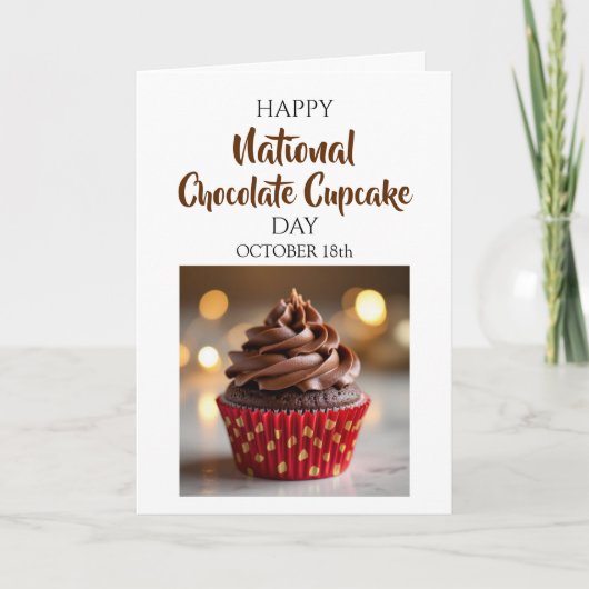 Fijne Nationale Dag van de Chocolade Cupcake Kaart (Voorkant)