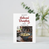 Fijne Nationale Dumpling Dag! 26 september Briefkaart (Staand voorkant)