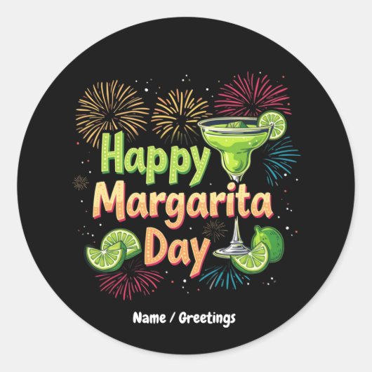 Fijne Nationale Margarita Dag Ronde Sticker (Voorkant)