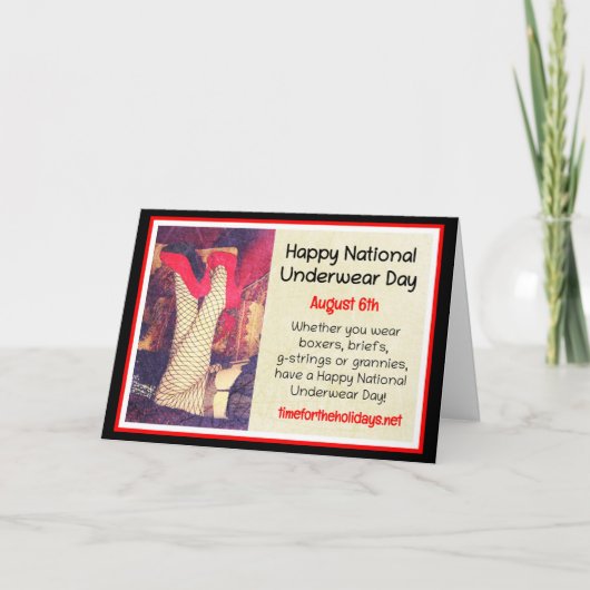 Fijne Nationale Ondergoed Dag, 6 augustus   Kaart (Voorkant)