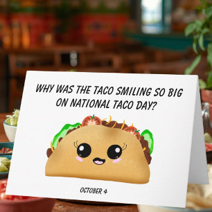 Fijne Nationale Tacodag met Happy Kawaii Taco Kaart