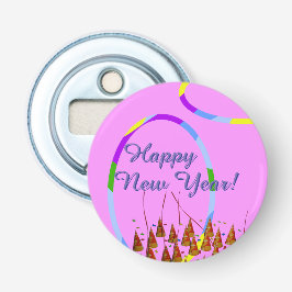 Fijne nieuwjaarsdag flesopener button flesopener