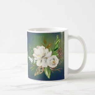 Fijne ochtend met mooie florale thee of koffiemok