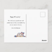 Fijne onafhankelijkheid/foto van patriottische VS  Briefkaart (Achterkant)