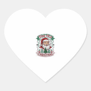 Fijne Oude Kerstmis Kerstman Bomen Sneeuwvlokken Hart Sticker