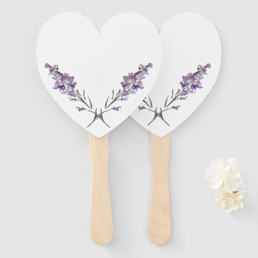 Fijne paarse bloemen handwaaier (Voorkant en achterkant)