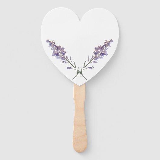 Fijne paarse bloemen handwaaier (Voorkant)