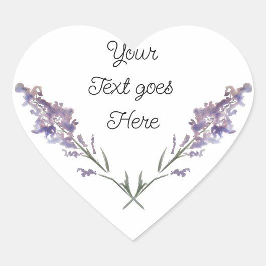 Fijne paarse bloemen hart sticker (Voorkant)