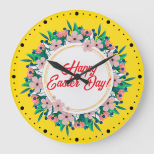 Fijne Paasdag met Floral Lijst-23046 Grote Klok