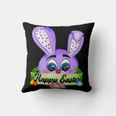 Fijne Paasdag, Schattigee Paarse konijn Kussen (Achterkant)
