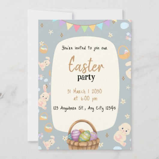 Fijne Paasdag uitnodiging (Voorkant)