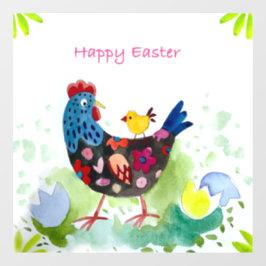 Fijne paaskip en eieren raamsticker