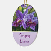 Fijne Paaspaarse versiering van bloemen Keramisch Ornament (Links)