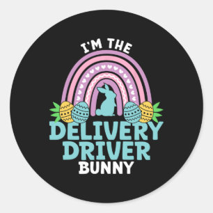 Fijne Pasen Ik ben de bezorger Bunny Ronde Sticker