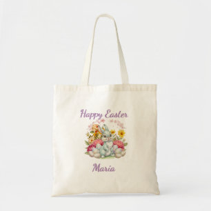 Fijne Pasen Mooie Waterverf konijn Tote Bag
