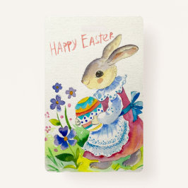 Fijne Pasen. Schattigee konijnenwiteieren Badge