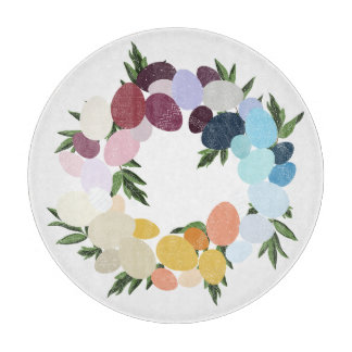 Fijne Pasen.  vakantie krans. Snijplank