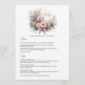 Fijne pastelbloemen Bow Floral Baby shower Menu (Voorkant)