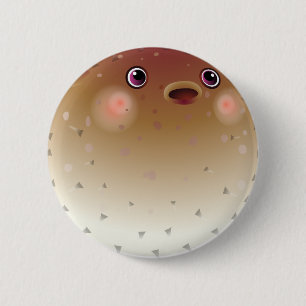 Fijne pauwvis ronde button 5,7 cm