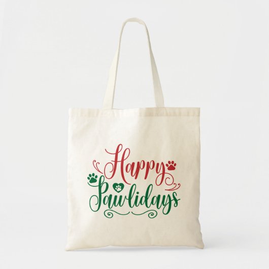 Fijne Pawholidays Grappige Kerstmis Tote Bag (Voorkant)