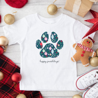 Fijne Pawlidays Kersthuis Hond Poot Kinderen T-shi T-shirt
