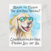 Fijne pensioenwensen van ons allemaal briefkaart (Voorkant)