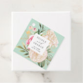 Fijne Peony gouden bloem bruiloft Bedankjes Labels (In situ)