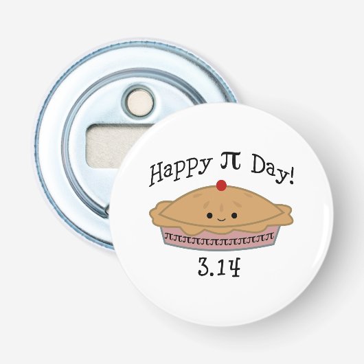 Fijne Pi Dag! Button Flesopener (Voorkant)