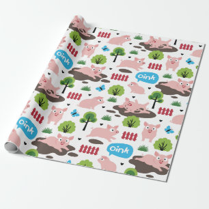 Fijne piglets in het papier voor de vloerbedekking