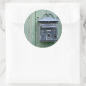 Fijne Postcrossing! Postvak. Ronde Sticker (Tas)