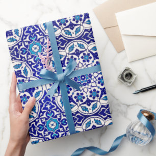 Fijne prachtige symmetrische Iznik Floral Cadeaupapier