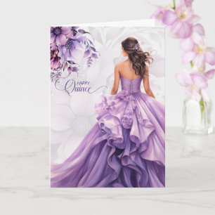 Fijne Quinceanera 15e verjaardag Lavendel Paars Kaart