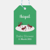 Fijne rode mieren schaatsen cartoon cadeaulabel (Achterkant)