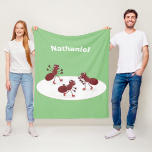Fijne rode mieren schaatsen cartoon fleece deken