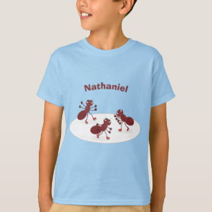 Fijne rode mieren schaatsen cartoon t-shirt