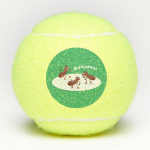 Fijne rode mieren schaatsen cartoon tennisballen