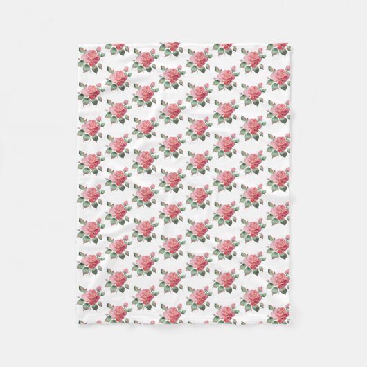 Fijne Roos Fleece Deken (Voorkant)