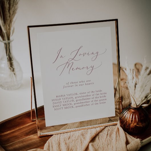 Fijne Roos Gold Loving Memory Memorial Sign Poster