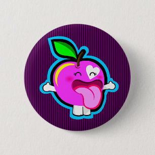 Fijne roze appelknop ronde button 5,7 cm