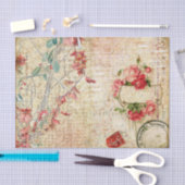 Fijne roze bloemen en Rozen Tissuepapier (Craft)